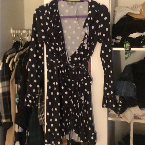 NWT ASOS polka dot wrap dress - Picture 2 of 3
